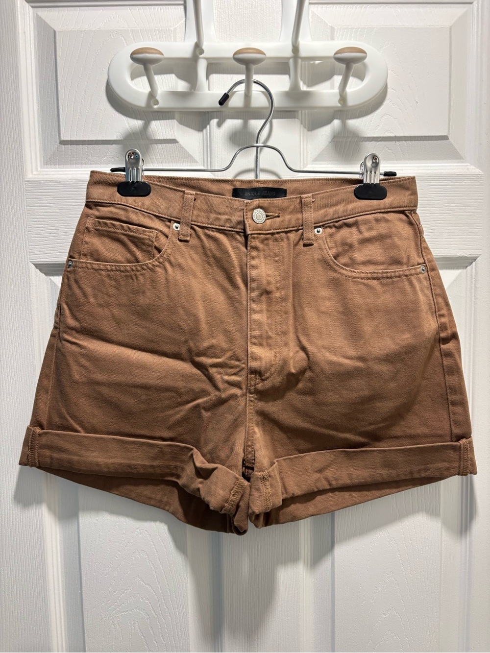 Uniqlo Brown High-Waisted Jean Shorts